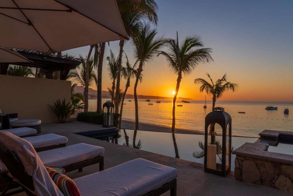 Four Seasons Cabo Las Tunas The Nacuii Residence is a refined luxury home crafted to exceed the expectations of even the most discerning buyer. Nestled on a generous and private 3,000 m² lot (0.73 acres), it's just a short, effortless stroll to the untouched, sandy shores of Las Tunas — perfect for enjoying the serene coastal landscape and dramatic sunsets. The home offers a thoughtful layout with 3 spacious bedrooms, a separate studio, a cozy TV lounge, and 6 full bathrooms, including two principal suites, a guest room, a detached studio, and a dedicated media or family room. Expansive sliding glass doors invite natural light throughout the interiors while showcasing tranquil garden – 10, Hacienda Villa, Cabo San Lucas, Cabo San Lucas, BS