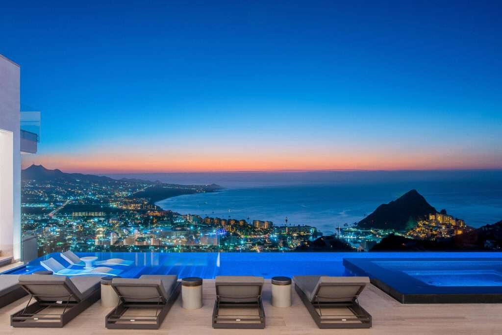 Four Seasons Cabo Pedregal Heights Villa Aurora is a quiet exploration of proportion, light, and horizon. Perched in Pedregal Heights at the highest point of in all of Los Cabos, the terrain opens to sweeping – 627 Camino del Cielo, Cabo San Lucas, BS