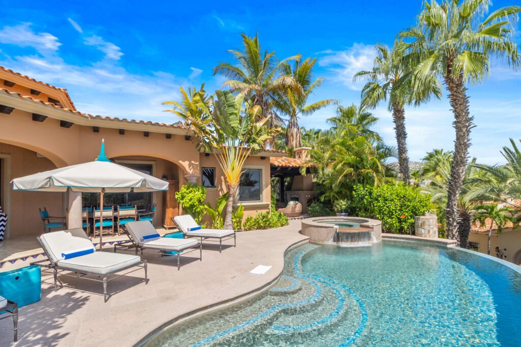 Four Seasons Cabo Beach Estates Luz de Diamante is perfectly situated just a short walk from the beach and nestled within the prestigious Diamante community positioned between the 5th and 16th holes of the Dunes Course designed by Davis Love III. Spanning approximately 20,000 sqft, this magnificent residence, built in 2017, seamlessly blends modern design with Mexican accents. The estate boasts four spacious master bedrooms, each providing stunning ocean – 85 Las Entradas, San Jose Corridor, BS