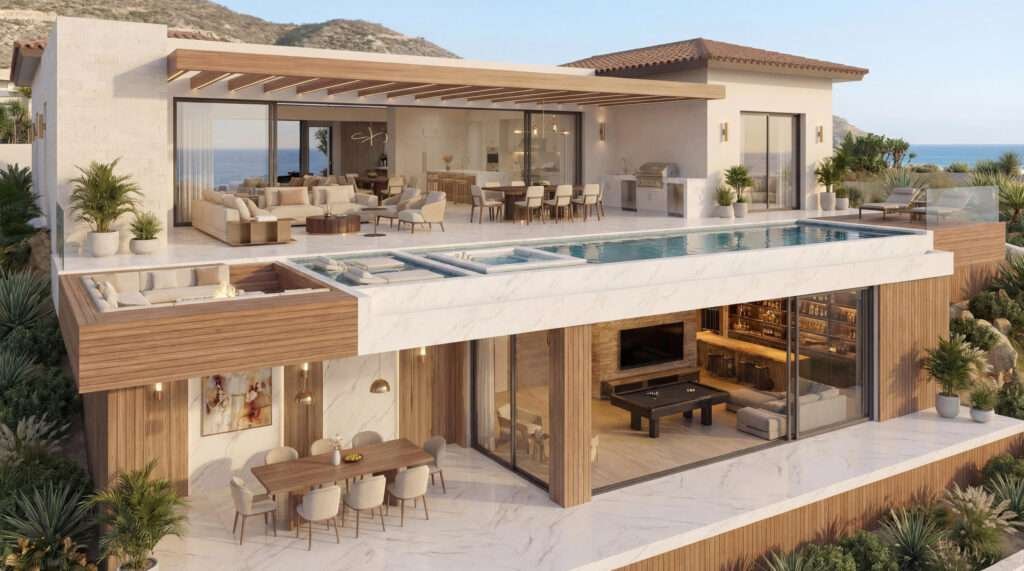 Four Seasons Cabo Residenciaslomastule Serene Hilltop Property Overlooking Chileno Bay, Los Cabos CorridorNestled on nearly 2 acres in the heart of the prestigious Los Cabos corridor between San Jose del Cabo and Cabo San Lucas, this exceptional estate offers unmatched privacy, panoramic – Vista de Dios, Pacific, Pacific, BS